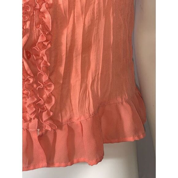 Vintage Y2K Sheer Chiffon Ruffled Blouse Medium - Picture 2 of 13